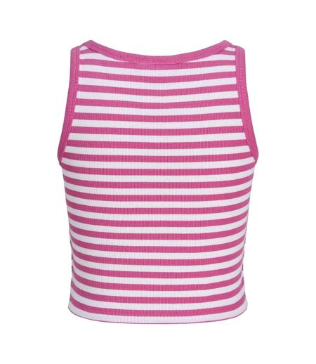 Womens/ladies Fallon Striped Tank Top White Fuchsia JJXX