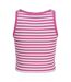 Womens/ladies Fallon Striped Tank Top White Fuchsia JJXX-3