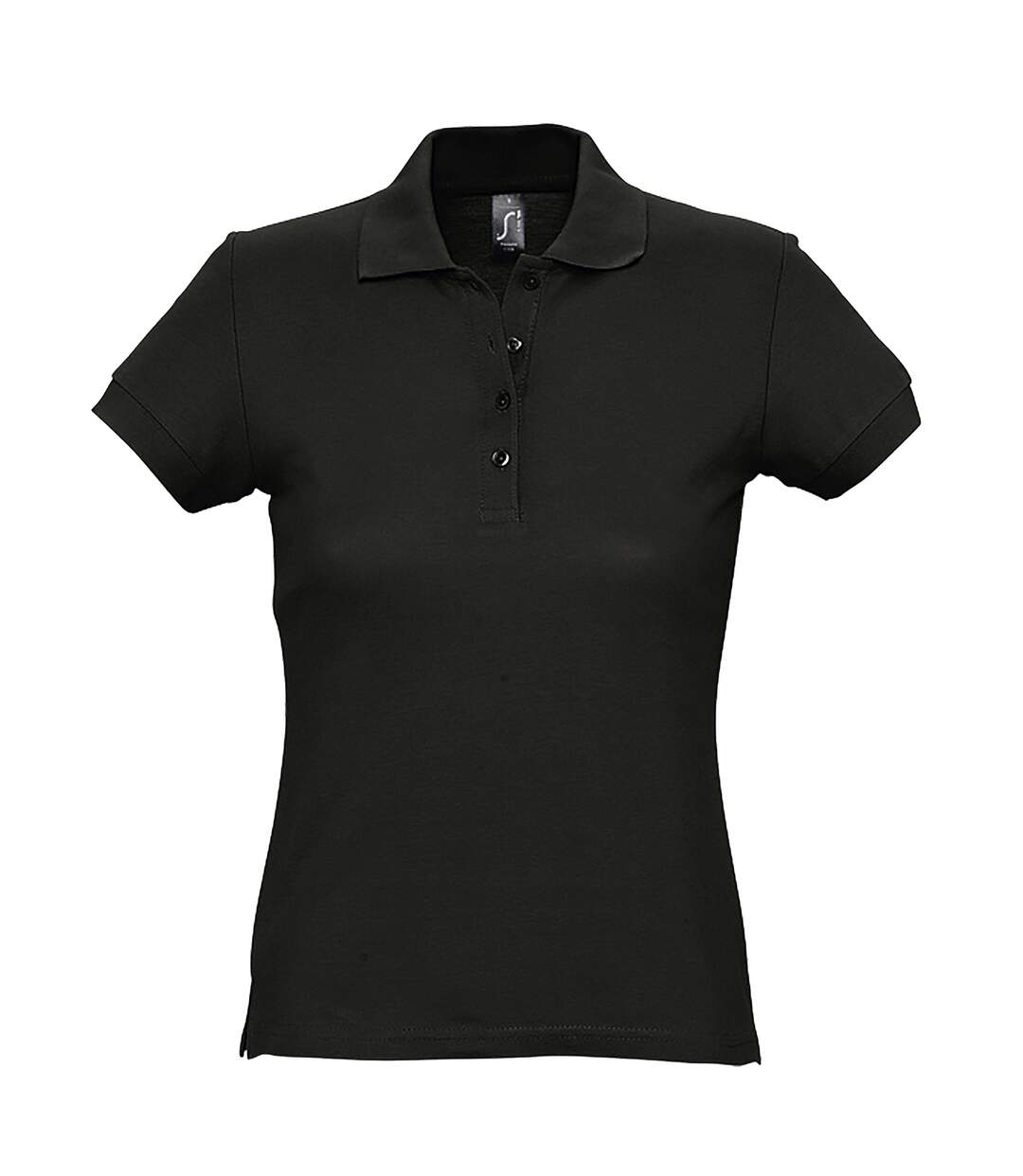 Passion polo 100% coton à manches courtes femme noir SOLS