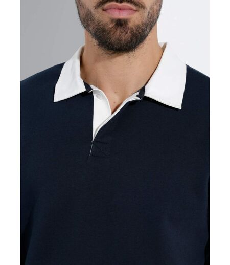 Sweat shirt avec col polo contrasté