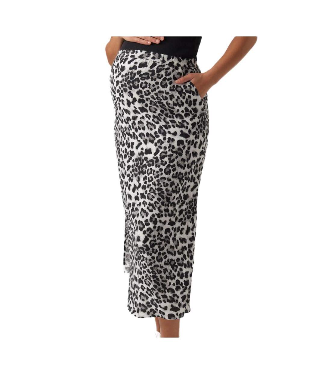 Jupe longue imprimé noir/blanc femme vero moda marternity maxi skirt - l-1