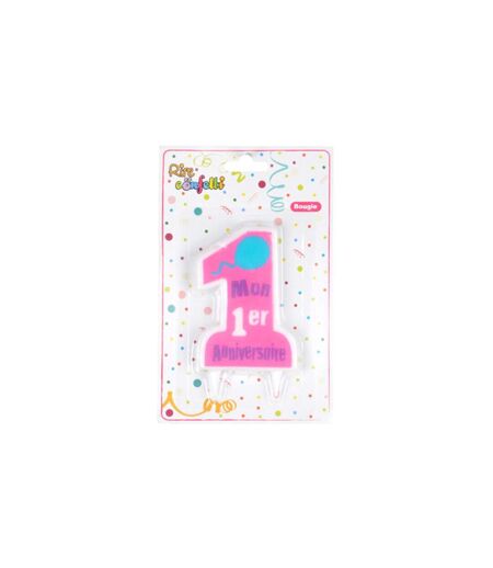 Bougie Mon Premier Anniversaire 9cm Rose