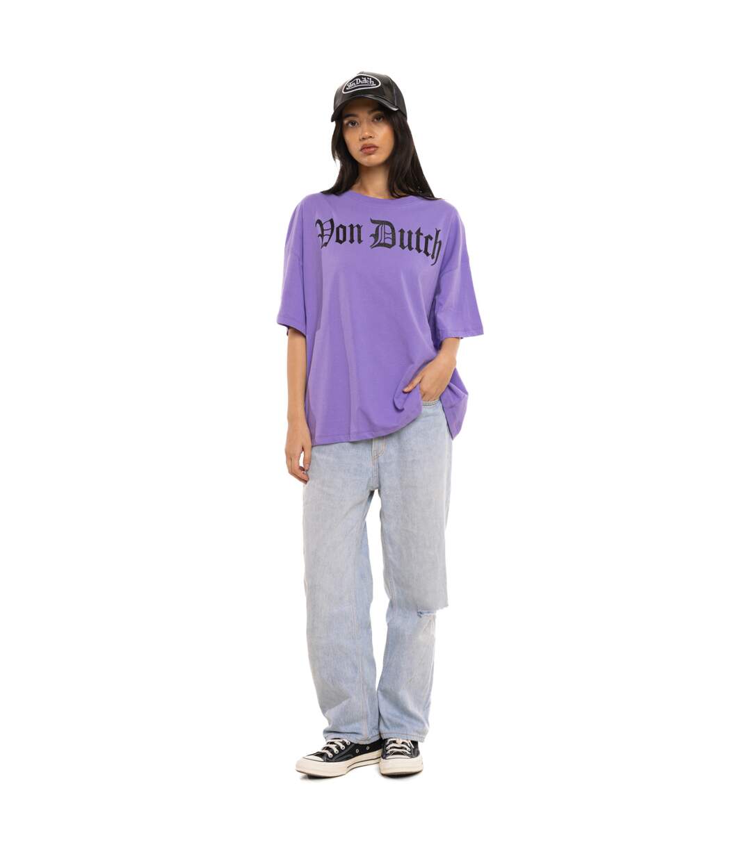 T-shirt femme oversize col rond print glitter devant et dos Vaness Vondutch-5