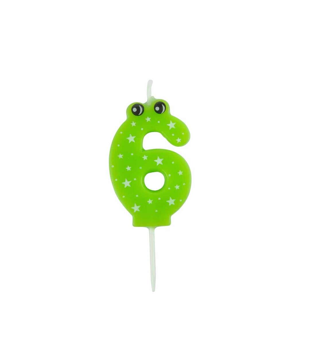 Bougie d'Anniversaire Chiffre 6 5cm Vert-1