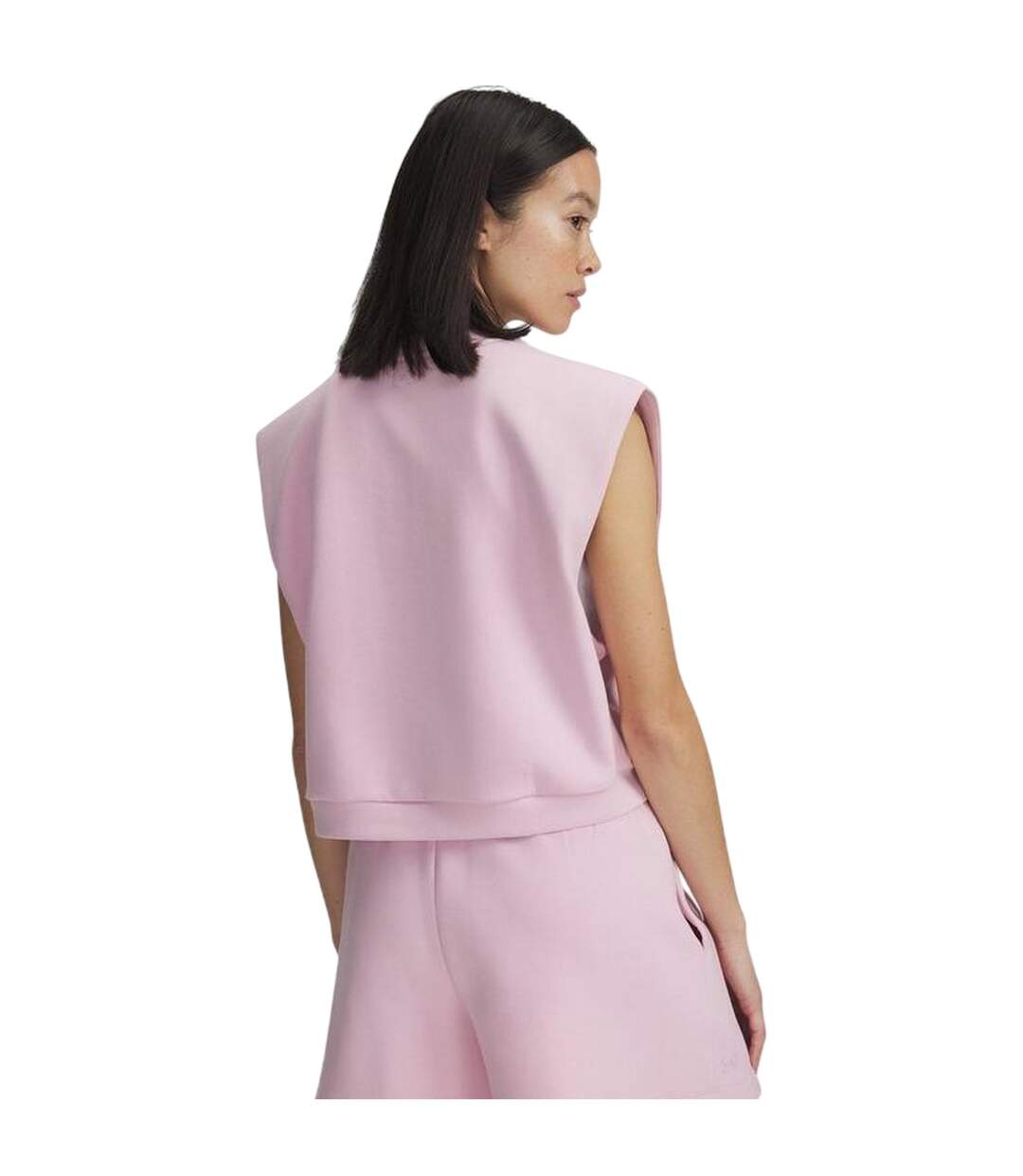 Womens/ladies Unstoppable Fleece Sleeveless Pullover Pink Under Armour-2