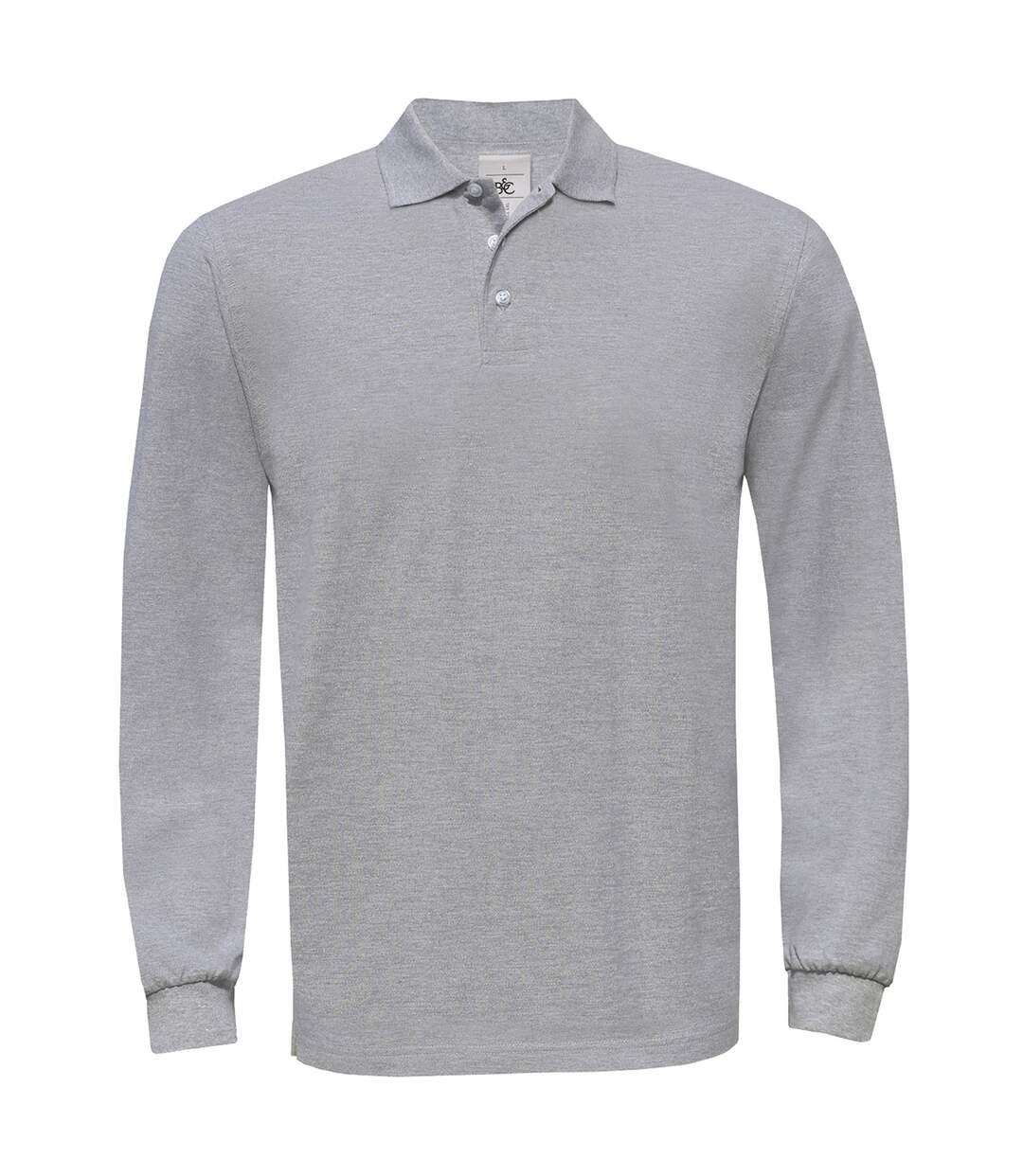 Polo lourd homme manches longues - PU423 - gris clair-2