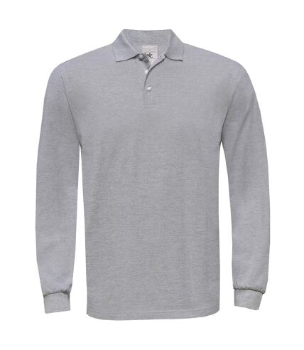 Polo lourd homme manches longues - PU423 - gris clair