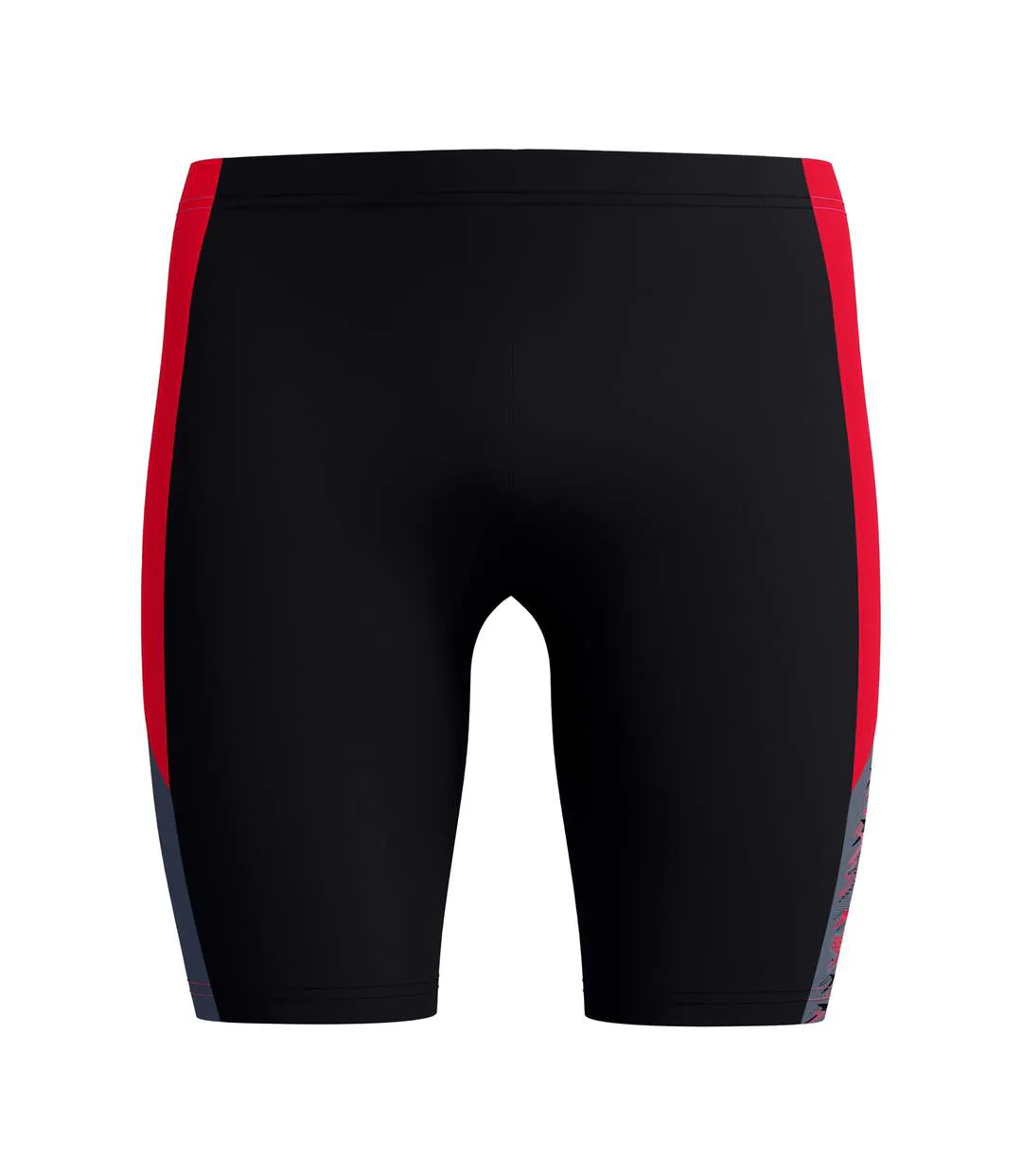 Mens Colour Block Logo Jammer Shorts Black Red Speedo-2