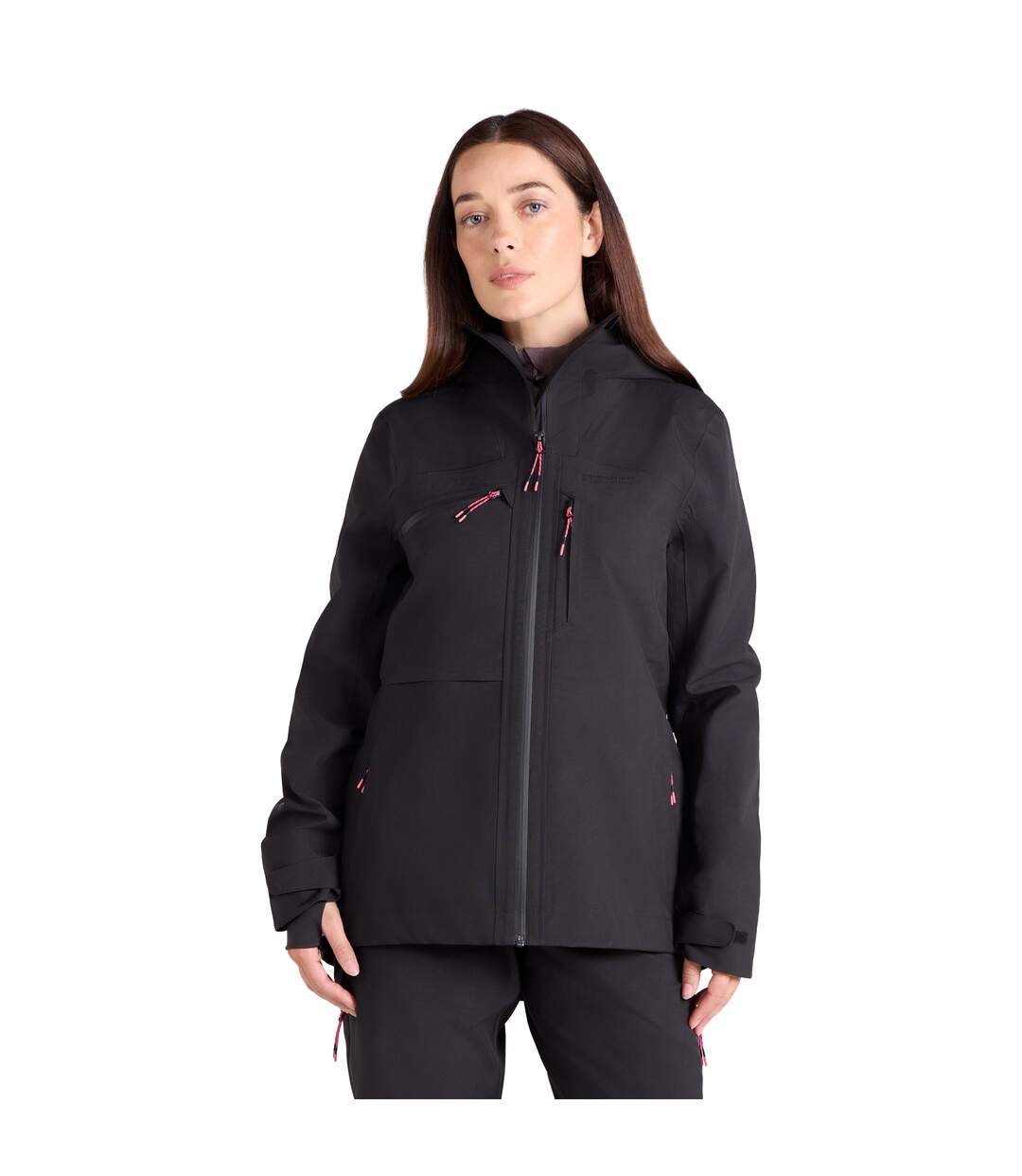 Womens/ladies Cortina Extreme Waterproof 3 Layer Ski Jacket Black Mountain Warehouse-2