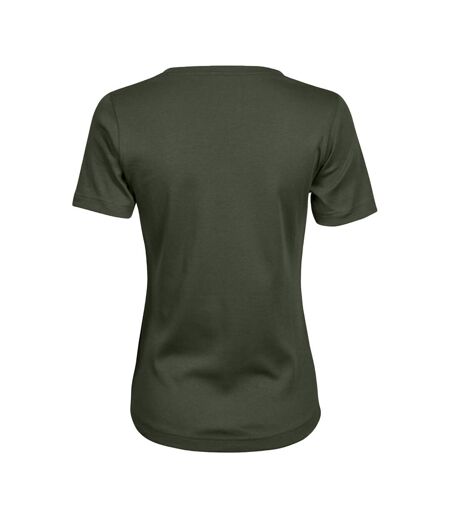 Tee Jays Ladies Interlock T-Shirt (Deep Green)