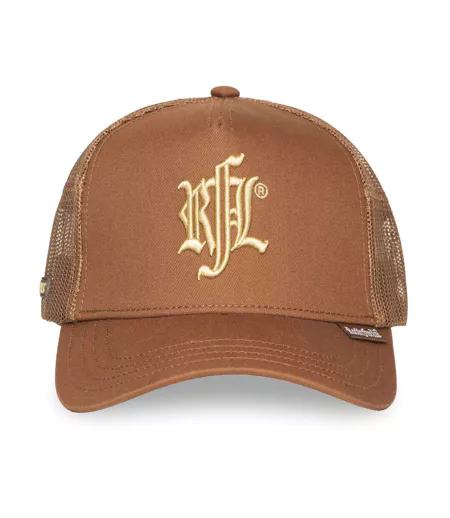 Casquette trucker avec filet et logo brodé Gold & Brown Rock'n Free Life