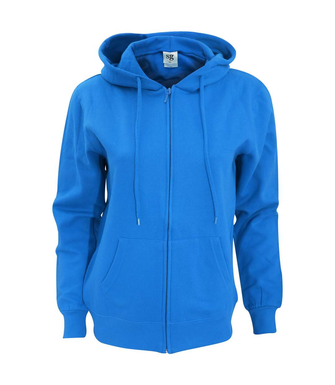 Sweatshirt Uni À Capuche Et Fermeture Zippée Femme Bleu Royal SG-1