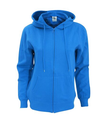 Sweatshirt Uni À Capuche Et Fermeture Zippée Femme Bleu Royal SG