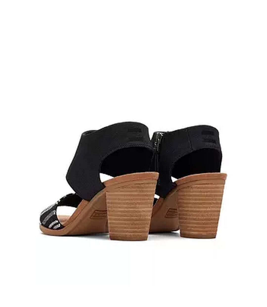 Womens/ladies Majorca Cut Out Leather Sandals Black Toms-2