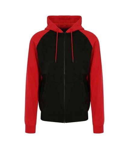 Veste à capuche femme noir vif / rouge feu Awdis