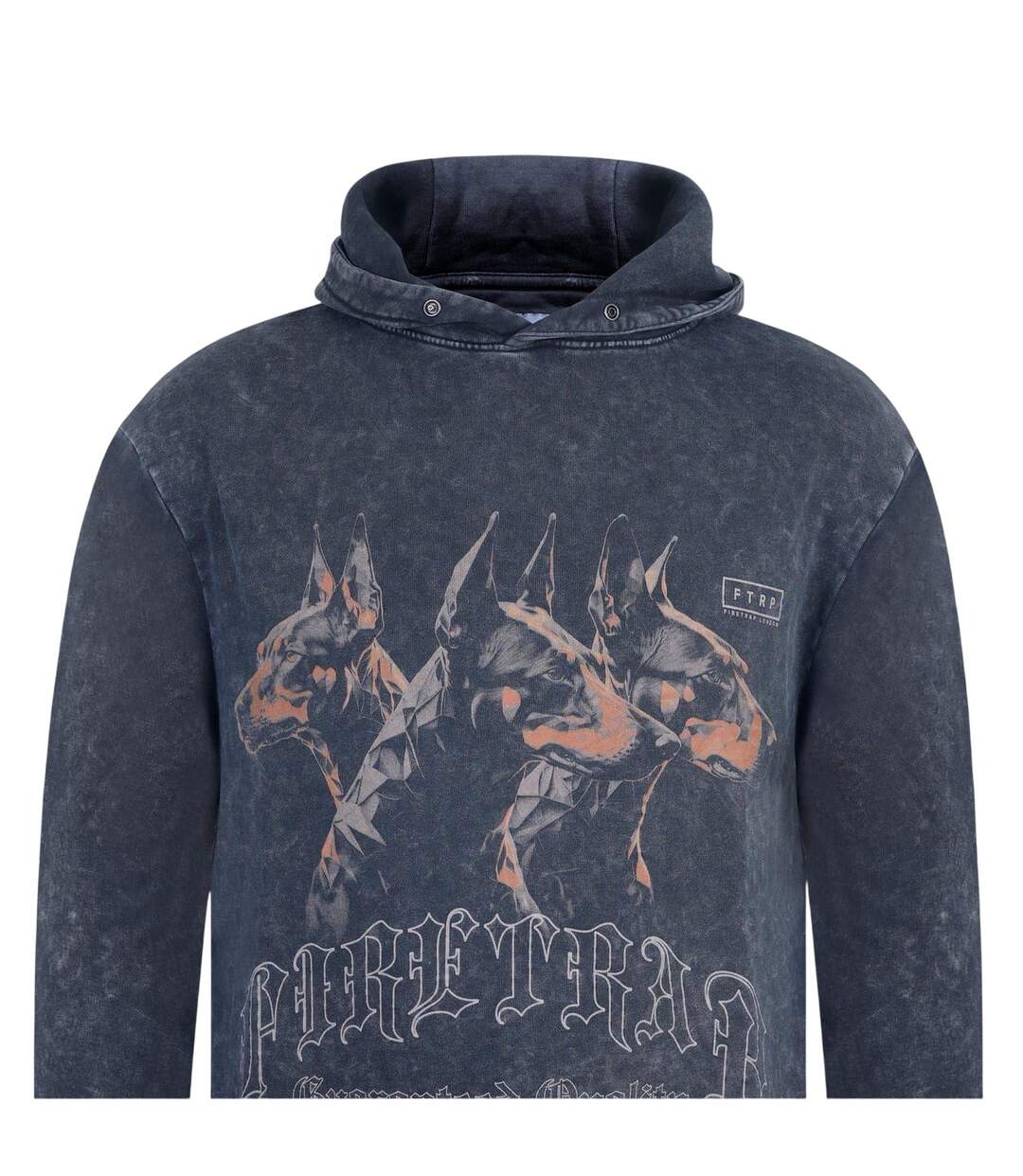 Sweat À Capuche Manches Longues Motif/style Imprimé Graphique Homme Noir Délavé Firetrap-3