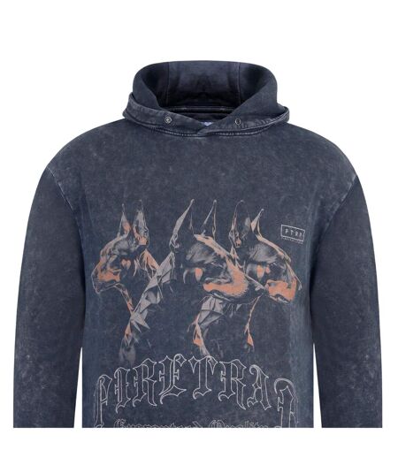 Sweat À Capuche Manches Longues Motif/style Imprimé Graphique Homme Noir Délavé Firetrap