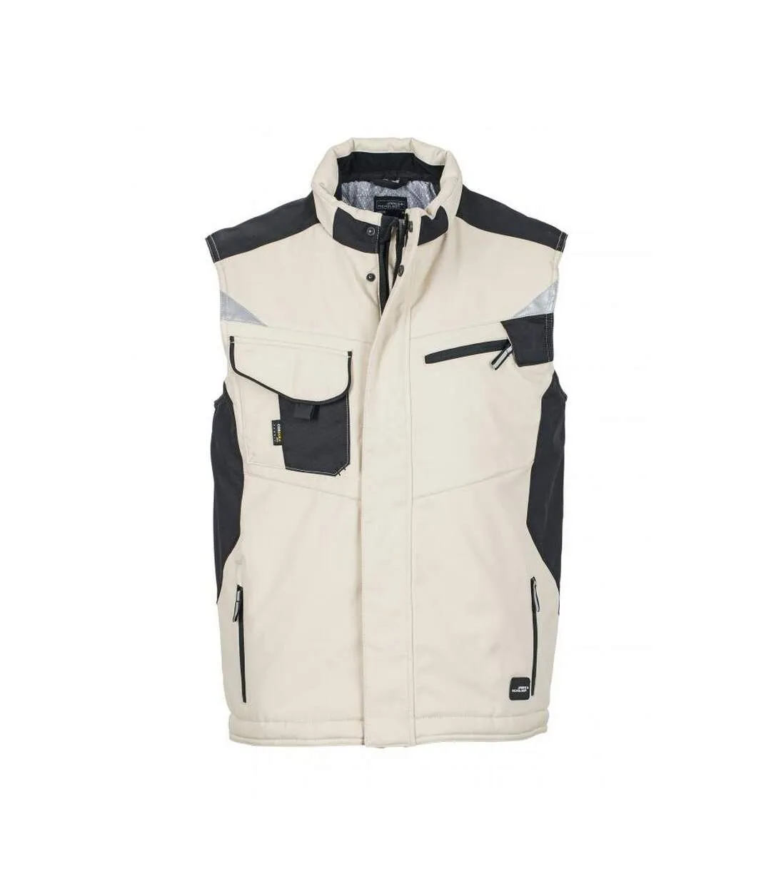 Veste Sans Manches Craftsmen Adulte Beige Gris Noir James And Nicholson-1