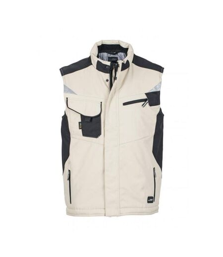 Veste Sans Manches Craftsmen Adulte Beige Gris Noir James And Nicholson