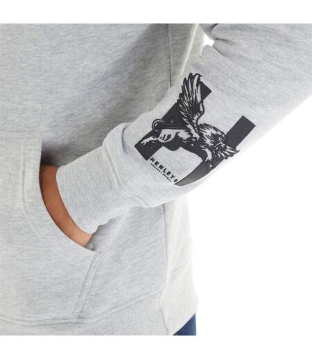 Mens henycore cotton hoodie grey marl Henleys