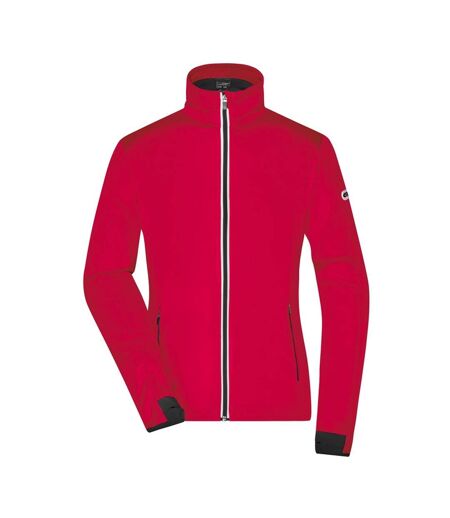 Veste Softshell Femme Rouge Clair Noir James And Nicholson