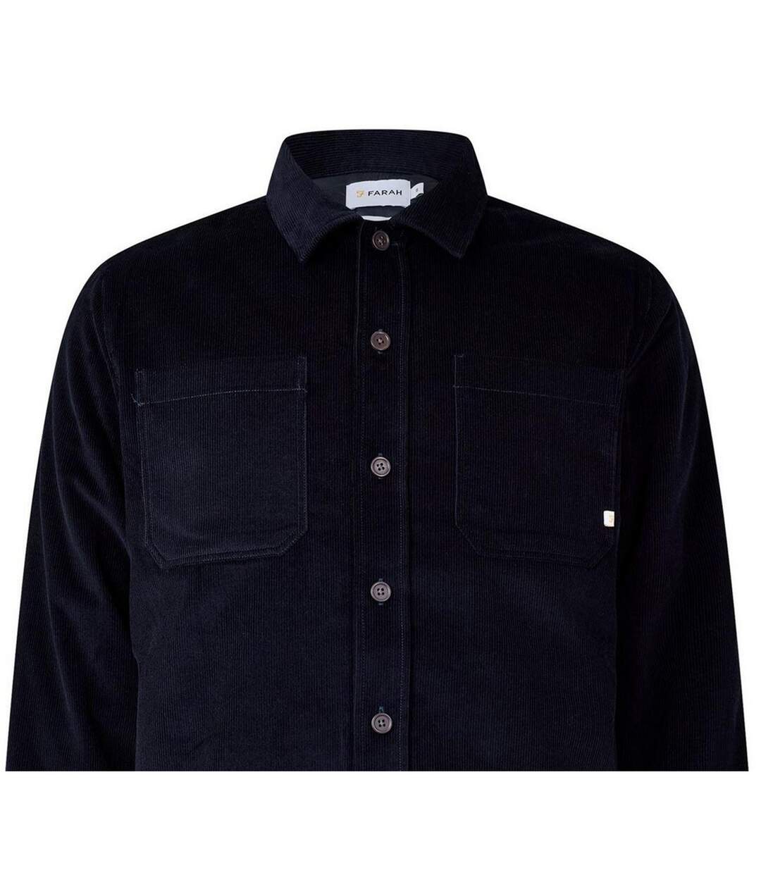Mens Corduroy Overshirt Navy Farah-3