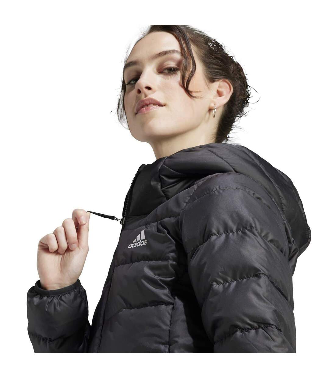 Womens/ladies Essentials Down Jacket Black Adidas-4
