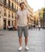 Bermuda à carreaux homme Winchester INTACT3 en coton gris multi-poches pour les loisirs-5