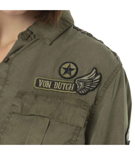 Chemise femme unie avec patch Vondutch