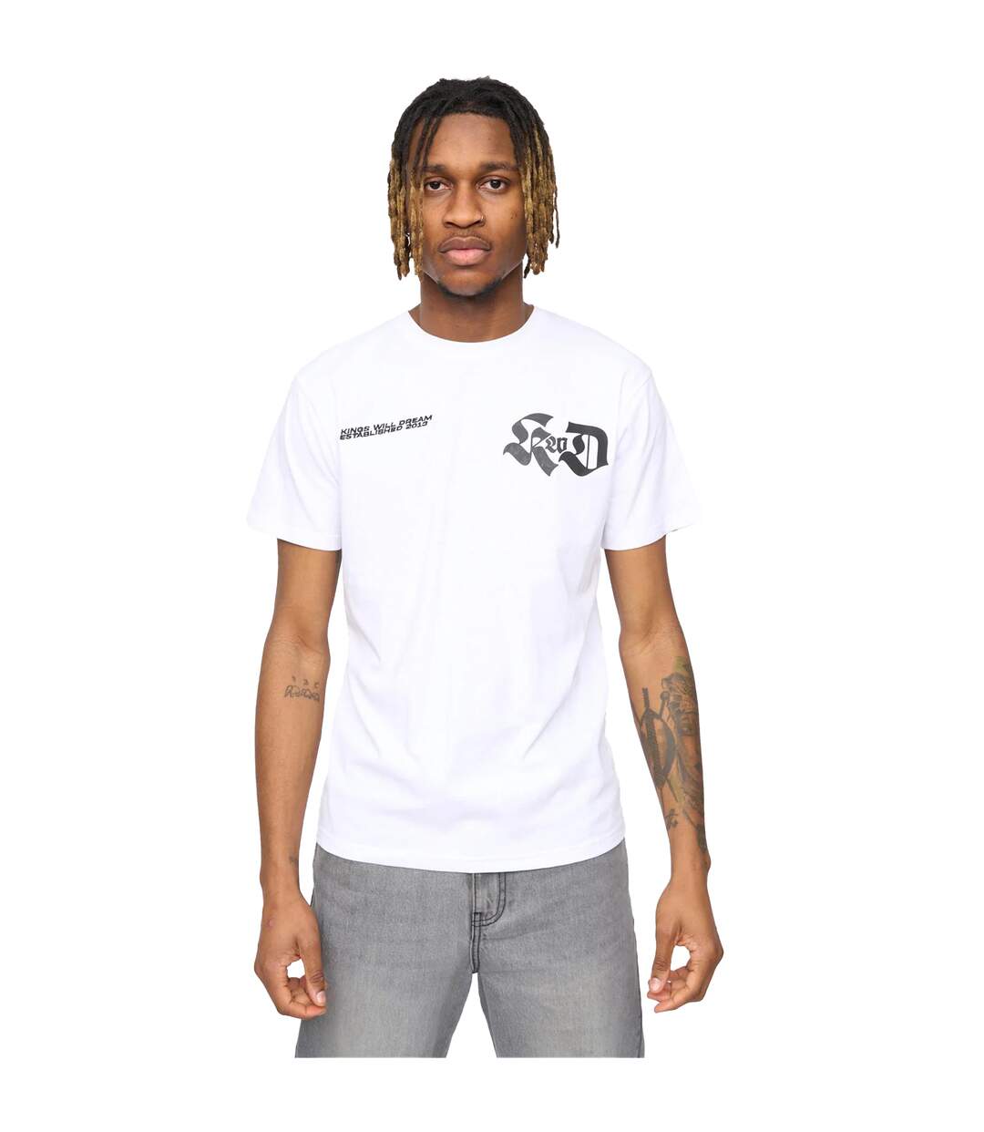 Mens Cartellio Short-sleeved T-shirt White Kings Will Dream-2