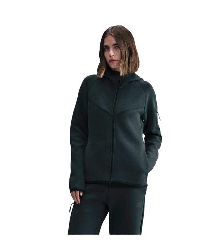 Womens/ladies Windrunner Fleece Full Zip Hoodie Seaweed Black Nike