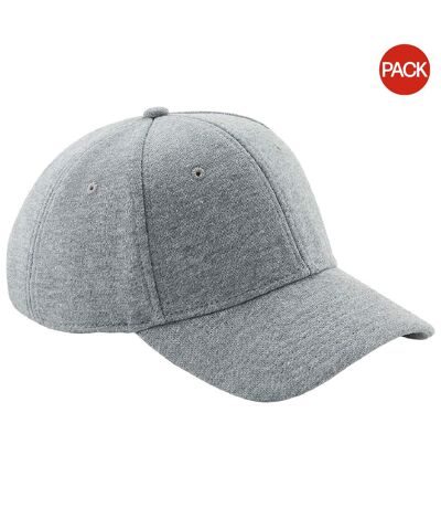 Beechfield Unisex Jersey Athleisure Baseball Cap (Pack of 2) (Heather Grey) - UTBC4246