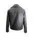 Womens/ladies Asymmetric Regular Biker Jacket Black Kangol-2