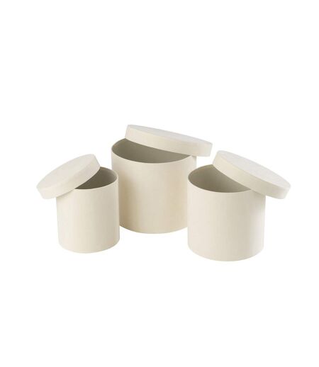 Lot de 3 Boîtes de Rangement Rondes Vaughn 27cm Blanc