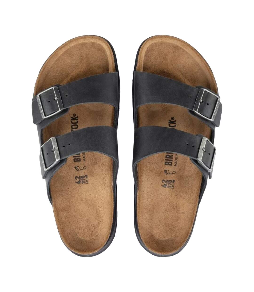 Womens/ladies Arizona Leather Sandals Black Birkenstock-3