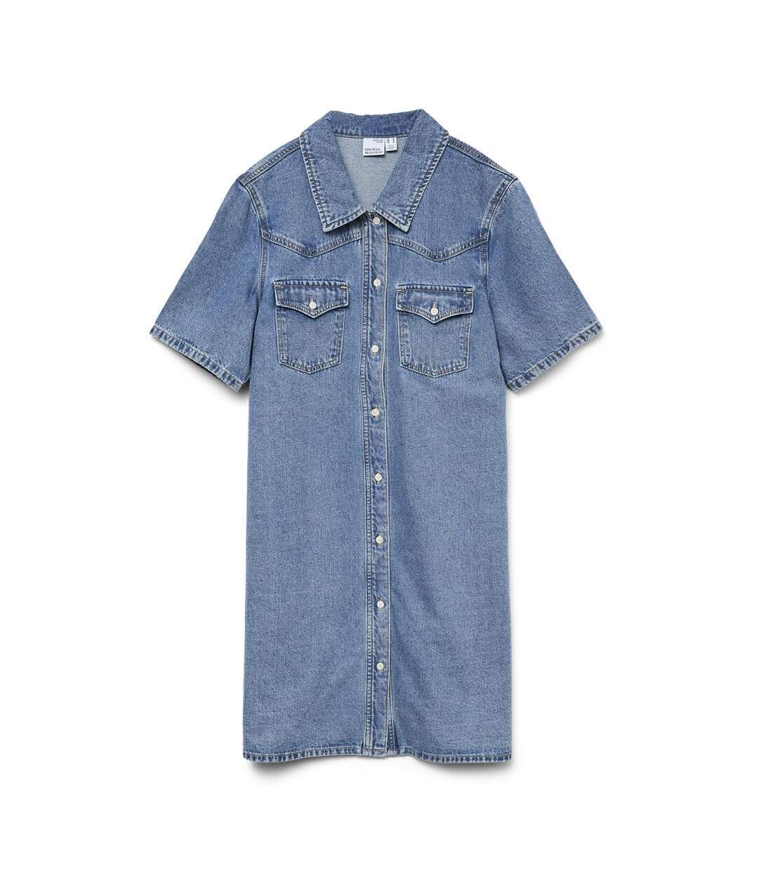 Robe en jean bleu femme vero moda austin 2/4-2