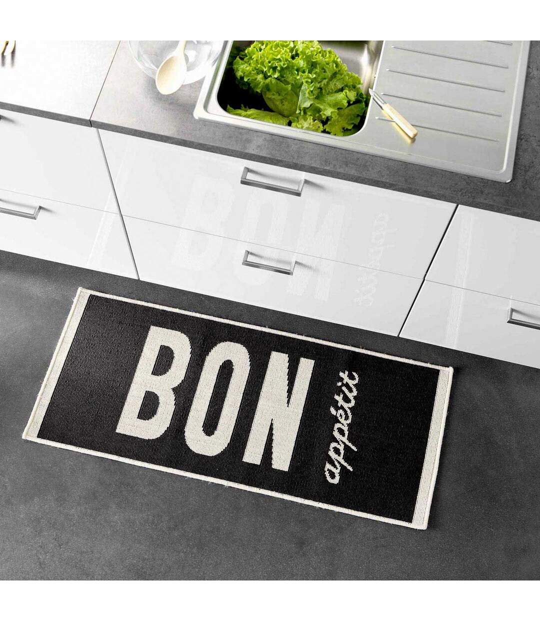 Tapis de Cuisine Appetito 50x120cm Noir-4