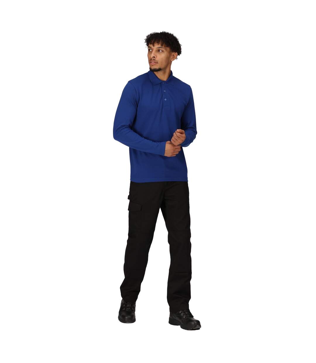 Mens pro long-sleeved polo shirt new royal Regatta