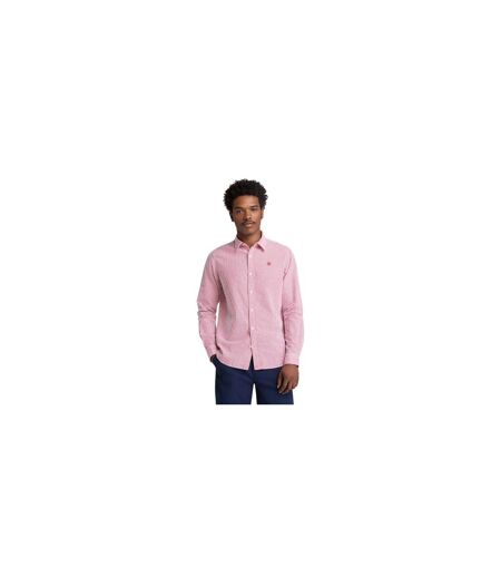 Mens Striped Seersucker Long-sleeved Button-down Shirt Burnt Sienna Timberland