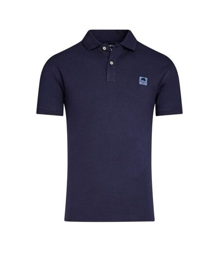 Mens patch jersey polo shirt navy Raging Bull