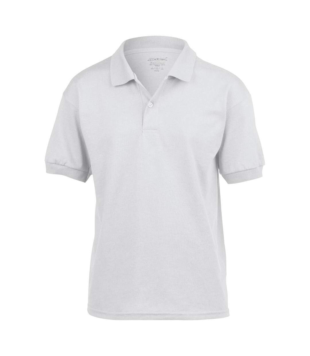 Dryblend polo enfant unisexe blanc Gildan-1