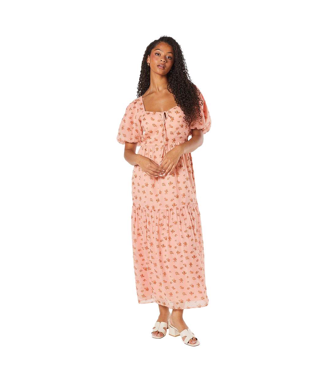 Robe mi-longue femme rose Dorothy Perkins-1