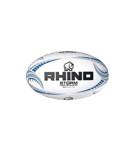 Ballon de rugby storm pass developer taille 5 blanc / bleu / noir Rhino