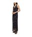 Womens/ladies Dessona Maxi Dress Black Grey Boss-1