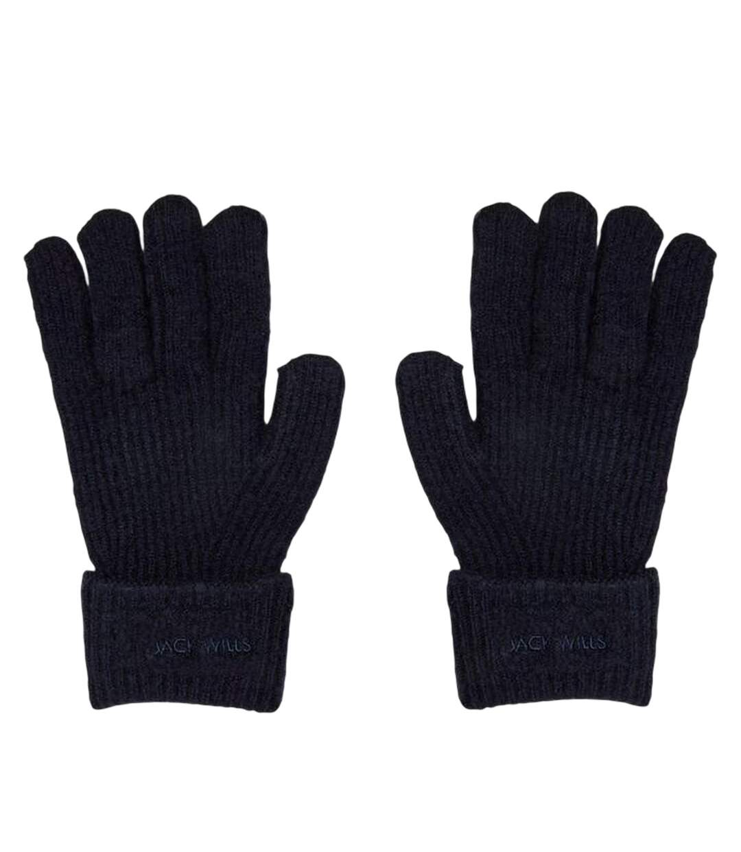 Unisex Adult Knitted Fleece Gloves Navy Jack Wills-2