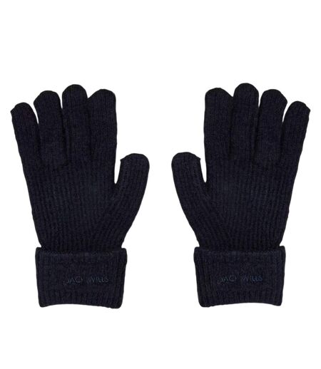 Unisex Adult Knitted Fleece Gloves Navy Jack Wills
