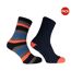 Chaussons caussettes homme bleu marine / orange Pierre Roche-1