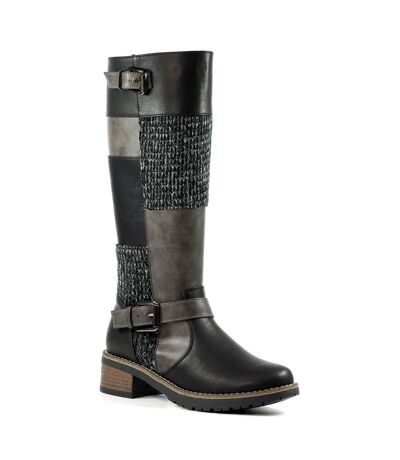 Bottes hautes wargate femme noir Lunar