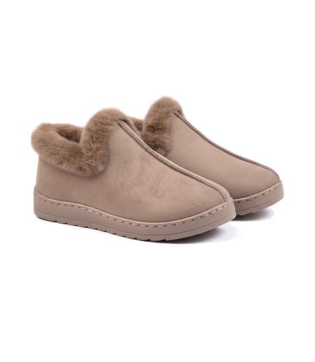 OZABI Pantoufles Femme Hiver Scandinave, Montantes Cheville, Semelle Crantée