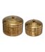 Lot de 2 Boîtes Déco en Métal Oasis 13cm Or-1